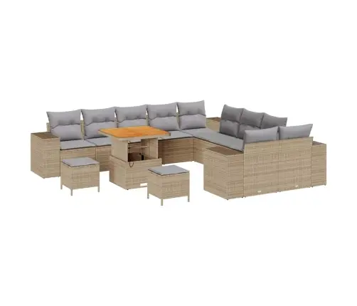 Aia Diivanikomplekt Padjaga 13 Pcs Beež Ja Heledhall Polürotang