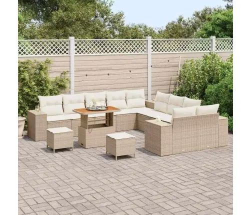 Dārza Dīvānu Komplekts 13 Pcs Bēšs Un Krēms 90 X 55 X 71 Cm Vidaxl