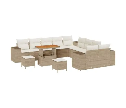 Dārza Dīvānu Komplekts 13 Pcs Bēšs Un Krēms 90 X 55 X 71 Cm Vidaxl