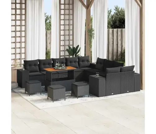 Aia Diivanikomplekt Padjaga 14 Pcs Must 110 X 55 X 71 Cm