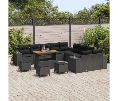 Aia Diivanikomplekt Padjaga 14 Pcs Must 110 X 55 X 71 Cm