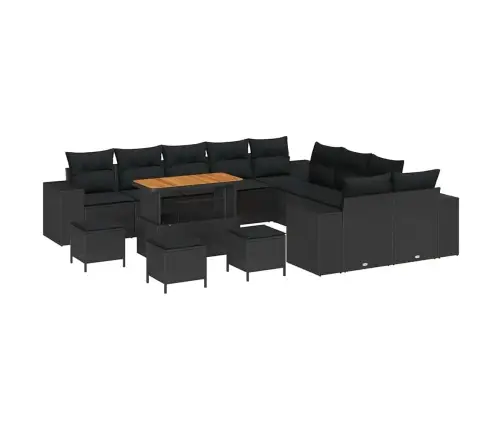 Aia Diivanikomplekt Padjaga 14 Pcs Must 110 X 55 X 71 Cm