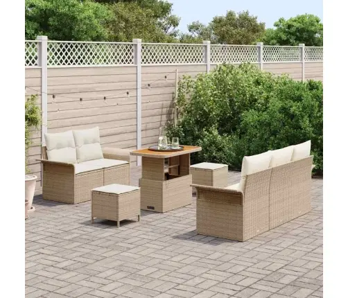Sodo Sofų Rinkinys 8 Pcs Bežinė Ir Kreminė 90 X 55 X 71 Cm