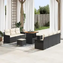 Aia Diivanikomplekt 10 Pcs Must Ja Kreem 80 X 80 X 71 Cm