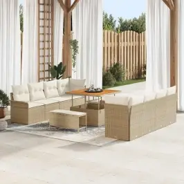 Dārza Dīvānu Komplekts 11 Pcs Bēšs Un Krēms 100 X 100 X 71 Cm Vidaxl