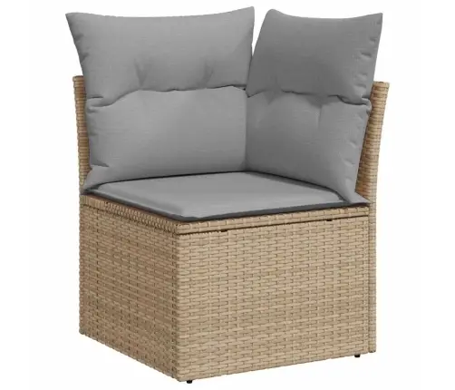 Sodo Sofų Rinkinys Su Pagalve 8 Pcs Bežinė Ir Šviesiai Pilka