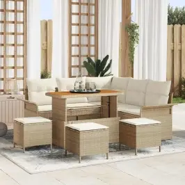 Dārza Dīvānu Komplekts 9 Pcs Bēšs Un Krēms 110 X 55 X 71 Cm Vidaxl