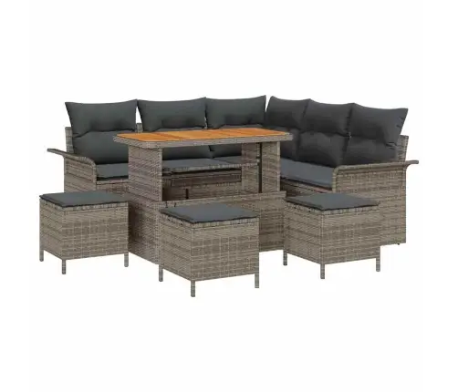 Dārza Dīvānu Komplekts 9 Pcs Pelēka 110 X 55 X 71 Cm Vidaxl