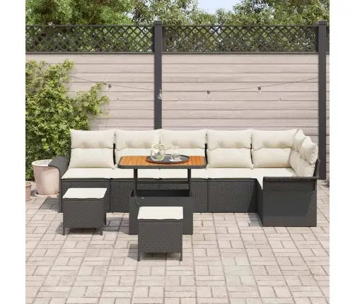 Aia Diivanikomplekt Padjaga Ladustamisega 9 Pcs Must Ja Kreem