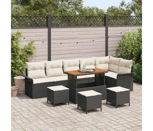 Aia Diivanikomplekt 10 Pcs Must Ja Kreem 110 X 55 X 71 Cm