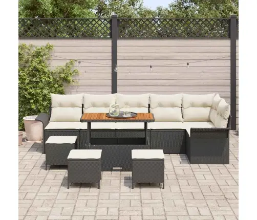 Aia Diivanikomplekt 10 Pcs Must Ja Kreem 110 X 55 X 71 Cm