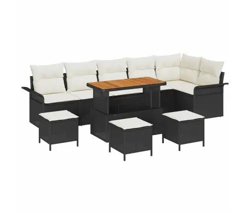 Aia Diivanikomplekt 10 Pcs Must Ja Kreem 110 X 55 X 71 Cm