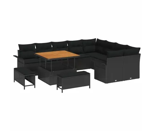 Aia Diivanikomplekt Padjaga Ladustamisega Padjaga 12 Pcs Must