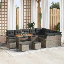 Dārza Dīvānu Komplekts 13 Pcs Pelēka 110 X 55 X 71 Cm Vidaxl