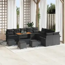 Dārza Dīvānu Komplekts 14 Pcs Melna 110 X 55 X 71 Cm Vidaxl Dārza Dīvānu Komplekts 14 Pcs Melna 110 X 55 X 71 Cm Vidaxl