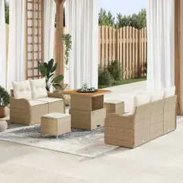 Dārza Dīvānu Komplekts 8 Pcs Bēšs Un Krēms 80 X 80 X 71 Cm Vidaxl