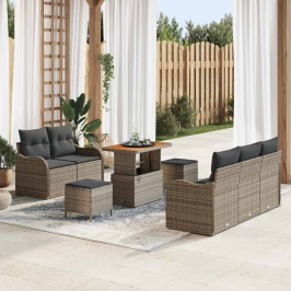Dārza Dīvānu Komplekts Ar Spilvenu 8 Pcs Pelēka 90 X 55 X 71 Cm Vidaxl