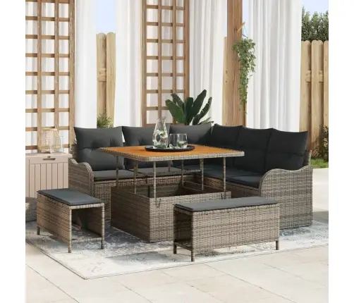 Dārza Dīvānu Komplekts 8 Pcs Pelēka 100 X 100 X 71 Cm Vidaxl