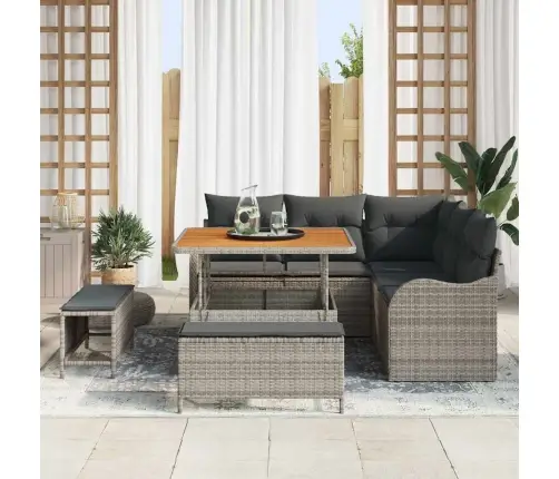 Dārza Dīvānu Komplekts 8 Pcs Pelēka 100 X 100 X 71 Cm Vidaxl