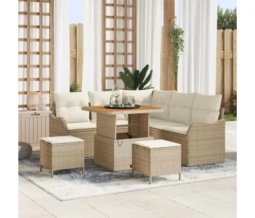 Dārza Dīvānu Komplekts 8 Pcs Beige, Krēmkrāsa 80 X 80 X 71 Cm Vidaxl