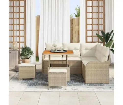 Dārza Dīvānu Komplekts 8 Pcs Beige, Krēmkrāsa 80 X 80 X 71 Cm Vidaxl