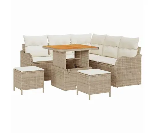 Dārza Dīvānu Komplekts 8 Pcs Beige, Krēmkrāsa 80 X 80 X 71 Cm Vidaxl