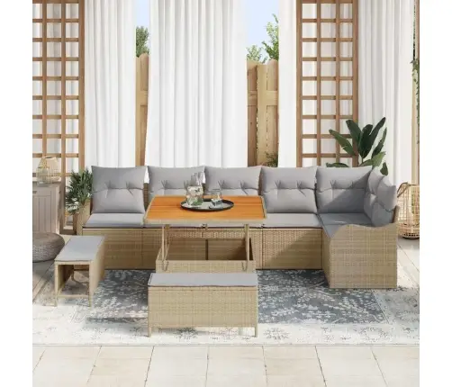 Aia Diivanikomplekt Padjaga Padjaga 9 Pcs Beež Ja Heledhall