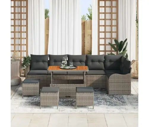 Dārza Dīvānu Komplekts 10 Pcs Pelēka 110 X 55 X 71 Cm Vidaxl