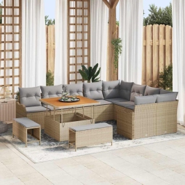 Aia Diivanikomplekt 12 Pcs Beež Ja Heledhall 100 X 100 X 71 Cm