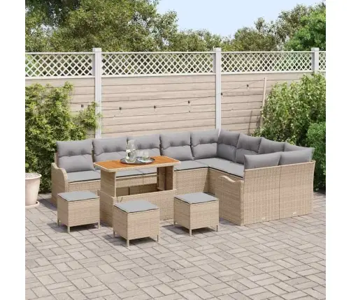 Aia Diivanikomplekt 13 Pcs Beež Ja Heledhall 110 X 55 X 71 Cm