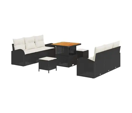 Sodo Sofų Rinkinys 9 Pcs Juoda Ir Kreminė 80 X 80 X 71 Cm Sodo Sofų Rinkinys 9 Pcs Juoda Ir Kreminė 80 X 80 X 71 Cm
