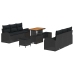 Sodo Sofų Rinkinys Su Pagalve 9 Pcs Juoda 90 X 55 X 71 Cm