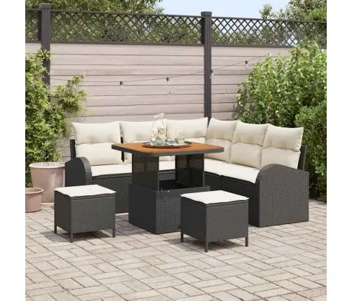 Aia Diivanikomplekt Padjaga 8 Pcs Must Ja Kreem 80 X 80 X 71 Cm