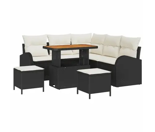 Aia Diivanikomplekt Padjaga Ladustamisega 8 Pcs Must Ja Kreem