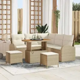 Dārza Dīvānu Komplekts 8 Pcs Bēšs Un Krēms 90 X 55 X 71 Cm Vidaxl