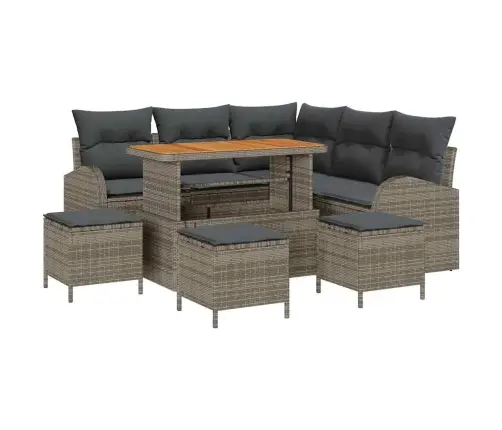 Dārza Dīvānu Komplekts 9 Pcs Pelēka 110 X 55 X 71 Cm Vidaxl