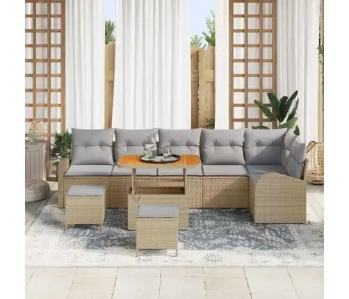 Aia Diivanikomplekt Padjaga Padjaga 9 Pcs Beež Ja Heledhall