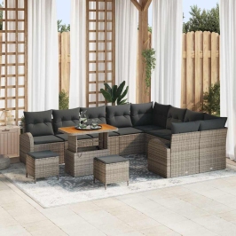 Dārza Dīvānu Komplekts 12 Pcs Pelēka 90 X 55 X 71 Cm Vidaxl