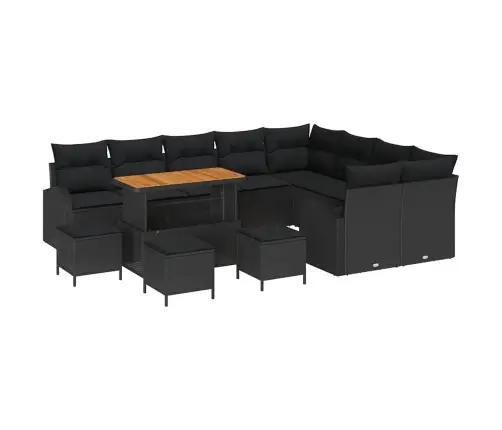 Aia Diivanikomplekt Padjaga 13 Pcs Must 110 X 55 X 71 Cm