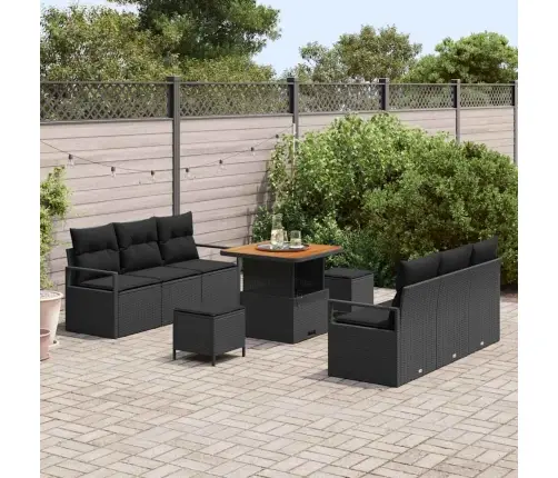 Aia Diivanikomplekt Ladustamisega 9 Pcs Must Polürooster