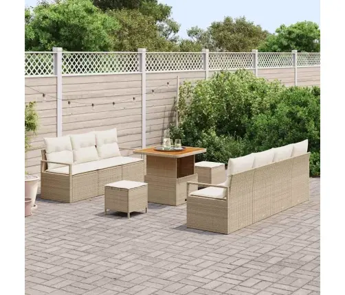 Sodo Sofų Rinkinys 10 Pcs Bežinė Ir Kreminė 80 X 80 X 71 Cm