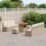 Sodo Sofų Rinkinys 10 Pcs Bežinė Ir Kreminė 80 X 80 X 71 Cm
