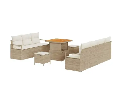 Sodo Sofų Rinkinys 10 Pcs Bežinė Ir Kreminė 80 X 80 X 71 Cm