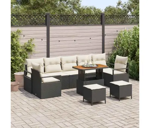 Aia Diivanikomplekt Padjaga Ladustamisega 10 Pcs Must Ja Kreem