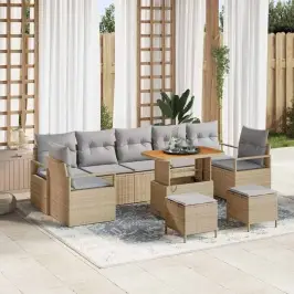 Aia Diivanikomplekt 10 Pcs Beež Ja Heledhall 90 X 55 X 71 Cm