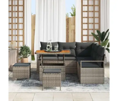 Dārza Dīvānu Komplekts Ar Spilvenu 8 Pcs Pelēka 90 X 55 X 71 Cm Vidaxl