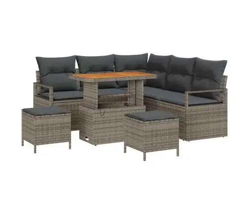 Dārza Dīvānu Komplekts Ar Spilvenu 8 Pcs Pelēka 90 X 55 X 71 Cm Vidaxl