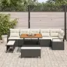 Sodo Sofų Rinkinys 9 Pcs Juoda Ir Kreminė 100 X 100 X 71 Cm