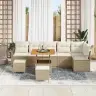 Dārza Dīvānu Komplekts 9 Pcs Beige, Krēmkrāsa 80 X 80 X 71 Cm Vidaxl