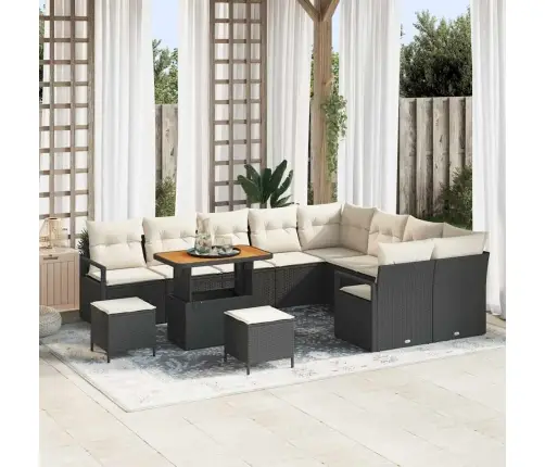 Aia Diivanikomplekt 12 Pcs Must Ja Kreem 90 X 55 X 71 Cm